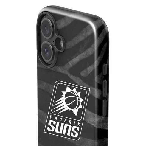 NBA Phoenix Suns Black Animal Print iPhone 16 Impact Case