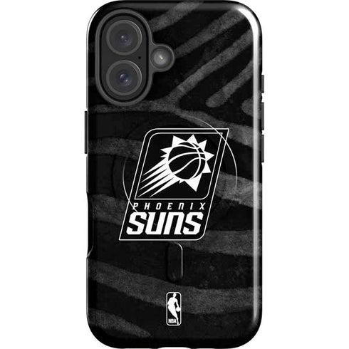 NBA Phoenix Suns Black Animal Print iPhone 16 Magsafe Impact Case