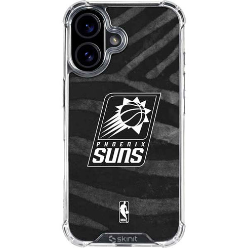 NBA Phoenix Suns Black Animal Print iPhone 16 Plus Clear Case