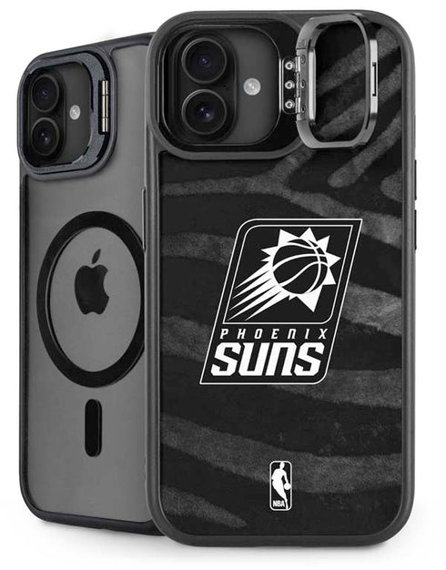 NBA Phoenix Suns Black Animal Print iPhone 16 Plus Kickstand Case