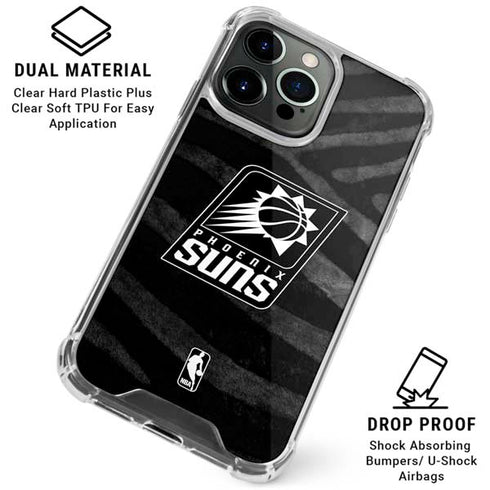 NBA Phoenix Suns Black Animal Print iPhone 16 Pro Clear Case