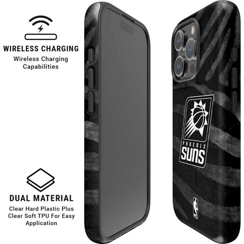 NBA Phoenix Suns Black Animal Print iPhone 16 Pro Magsafe Impact Case