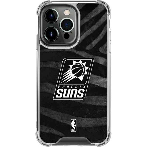 NBA Phoenix Suns Black Animal Print iPhone 16 Pro Max Clear Case