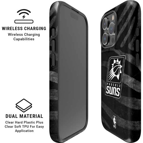 NBA Phoenix Suns Black Animal Print iPhone 16 Pro Max Magsafe Impact Case