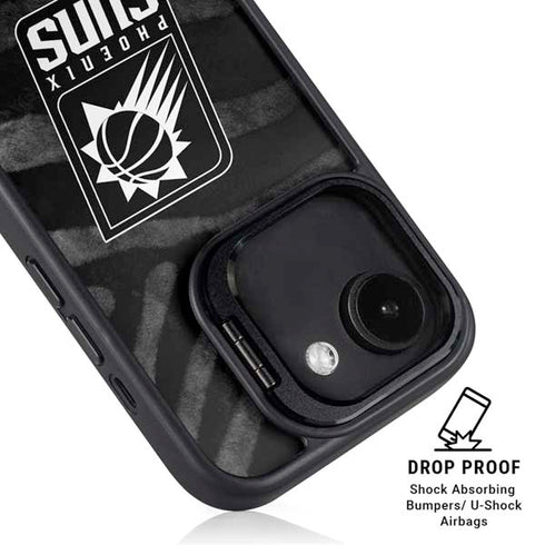 NBA Phoenix Suns Black Animal Print iPhone 16e Kickstand Case