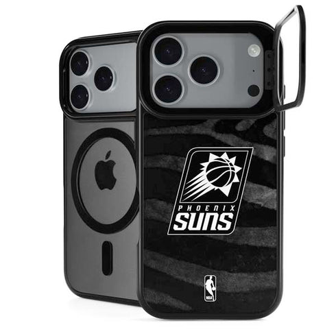 NBA Phoenix Suns Black Animal Print iPhone 17 Pro Kickstand Case