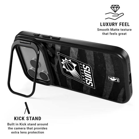 NBA Phoenix Suns Black Animal Print iPhone 17 Pro Kickstand Case