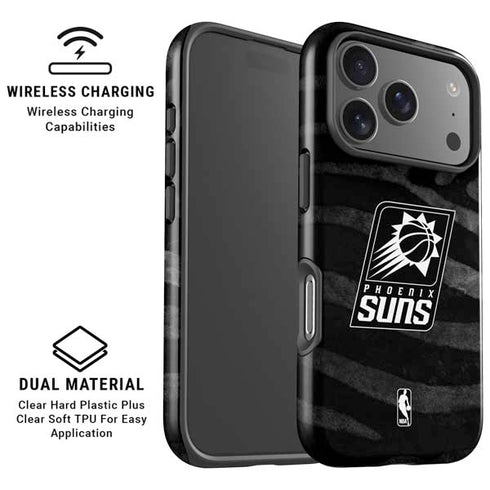 NBA Phoenix Suns Black Animal Print iPhone 17 Pro Magsafe Impact Case