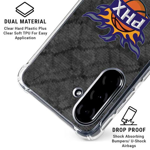 NBA Phoenix Suns Dark Rust Galaxy A36 5G Clear Case