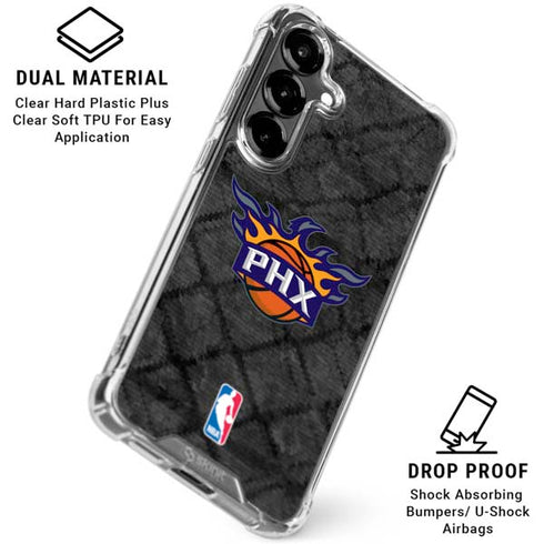 NBA Phoenix Suns Dark Rust Galaxy S26 Clear Case