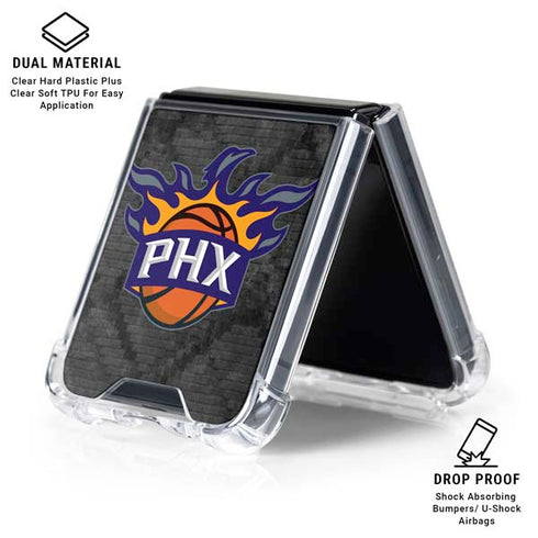 NBA Phoenix Suns Dark Rust Galaxy Z Flip6 Clear Case