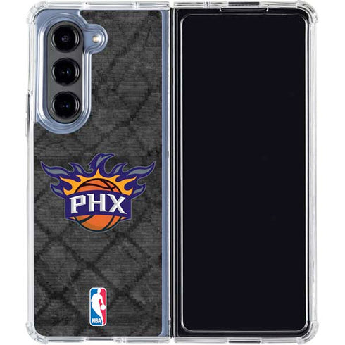 NBA Phoenix Suns Dark Rust Galaxy Z Fold5 5G Clear Case