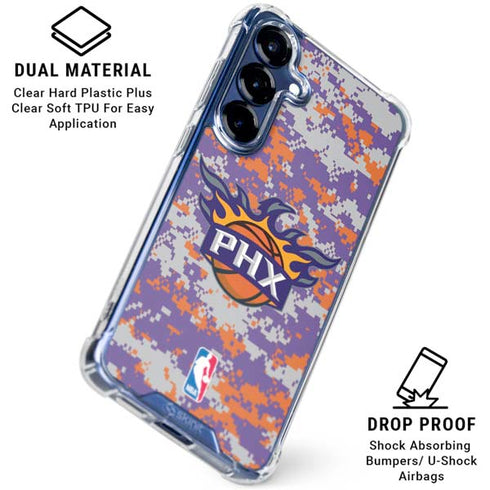 NBA Phoenix Suns Digi Camo Galaxy S25 Clear Case