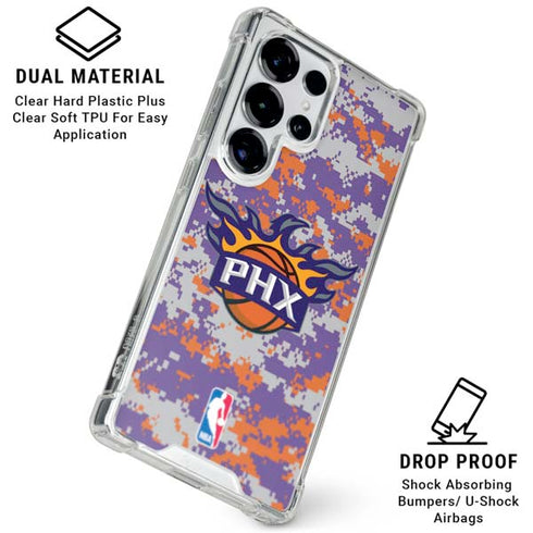 NBA Phoenix Suns Digi Camo Galaxy S25 Ultra Clear Case