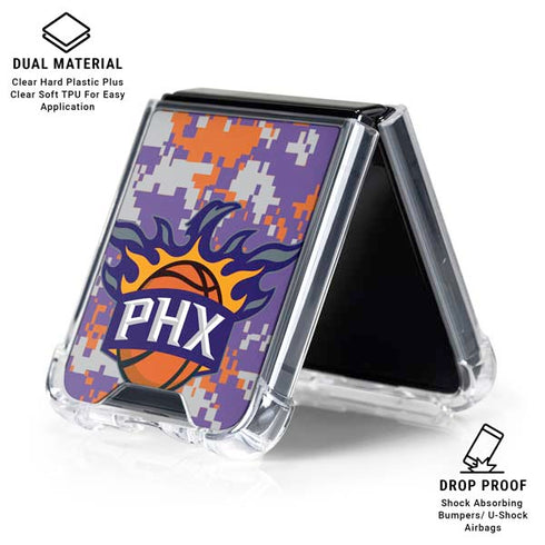 NBA Phoenix Suns Digi Camo Galaxy Z Flip6 Clear Case
