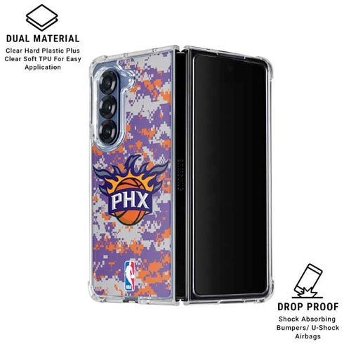 NBA Phoenix Suns Digi Camo Galaxy Z Fold6 Clear Case