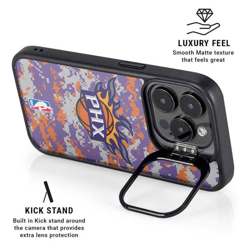 NBA Phoenix Suns Digi Camo iPhone 14 Pro Kickstand Case