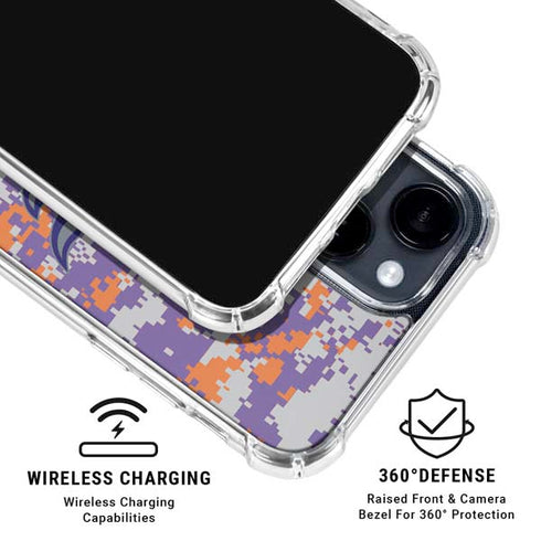 NBA Phoenix Suns Digi Camo iPhone 15 Clear Case