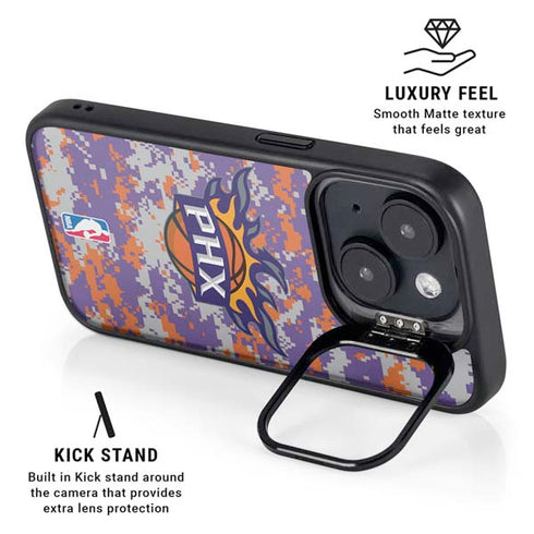 NBA Phoenix Suns Digi Camo iPhone 15 Kickstand Case