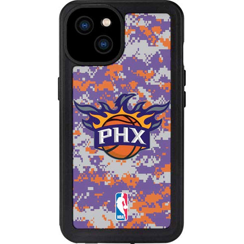 NBA Phoenix Suns Digi Camo iPhone 15 Plus Waterproof Case