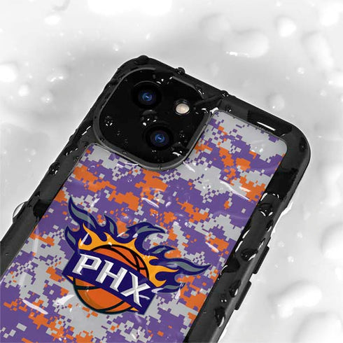 NBA Phoenix Suns Digi Camo iPhone 15 Plus Waterproof Case