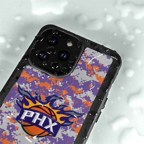 NBA Phoenix Suns Digi Camo iPhone 15 Pro Waterproof Case