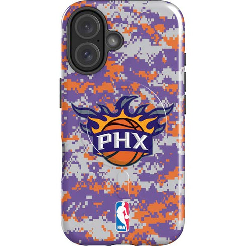 NBA Phoenix Suns Digi Camo iPhone 16 Magsafe Impact Case