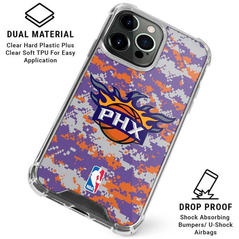 NBA Phoenix Suns Digi Camo iPhone 16 Pro Clear Case