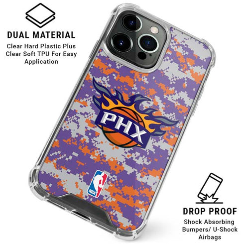 NBA Phoenix Suns Digi Camo iPhone 16 Pro Max Clear Case