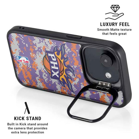 NBA Phoenix Suns Digi Camo iPhone 16e Kickstand Case