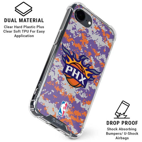 NBA Phoenix Suns Digi Camo iPhone 16e Clear Case