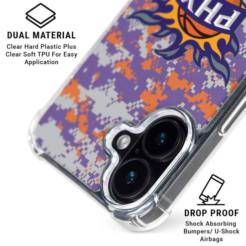 NBA Phoenix Suns Digi Camo iPhone 17 Clear Case