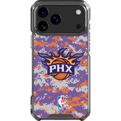 NBA Phoenix Suns Digi Camo iPhone 18 Pro Max Clear Case