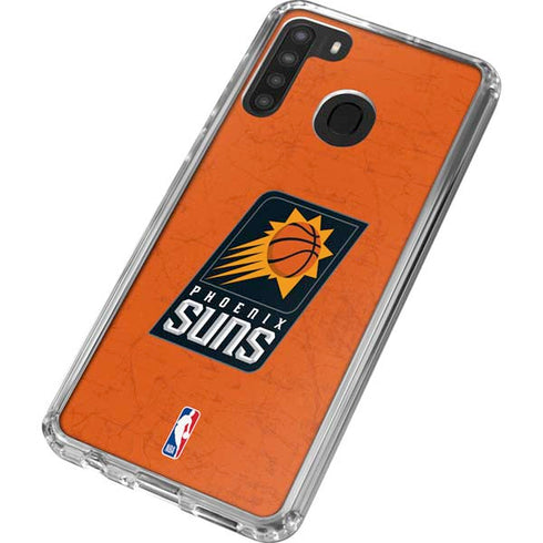 NBA Phoenix Suns Distressed Galaxy A21 Clear Case