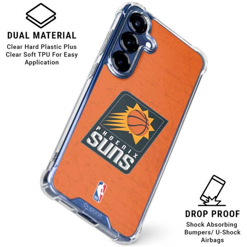 NBA Phoenix Suns Distressed Galaxy S25 Clear Case