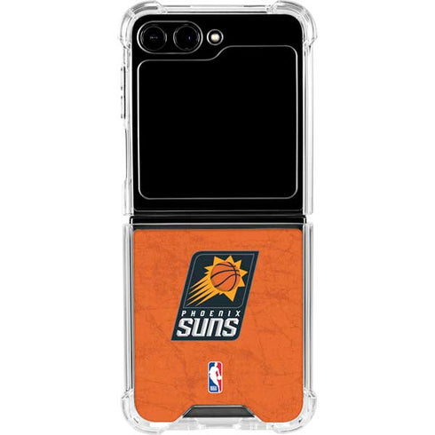 NBA Phoenix Suns Distressed Galaxy Z Flip5 5G Clear Case