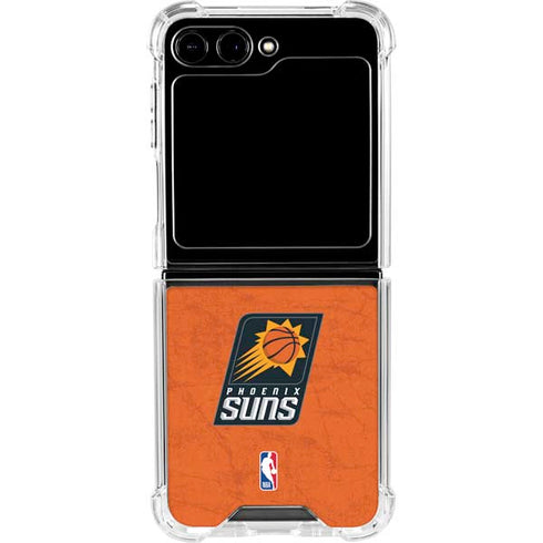 NBA Phoenix Suns Distressed Galaxy Z Flip6 Clear Case