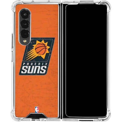 NBA Phoenix Suns Distressed Galaxy Z Fold4 5G Clear Case