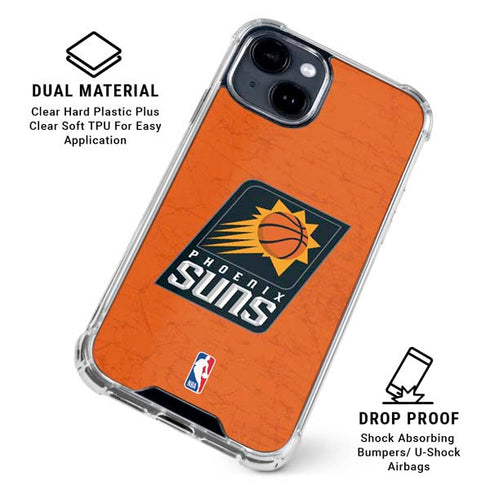 NBA Phoenix Suns Distressed iPhone 15 Plus Clear Case