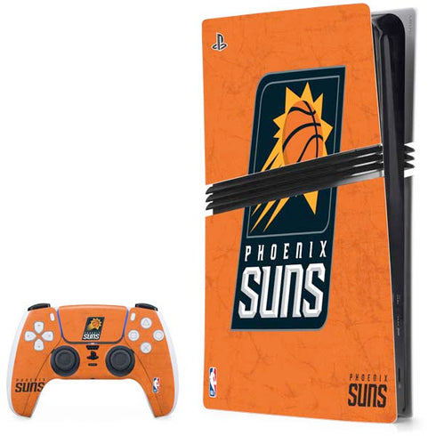 NBA Phoenix Suns Distressed PS5 Pro Bundle Skin