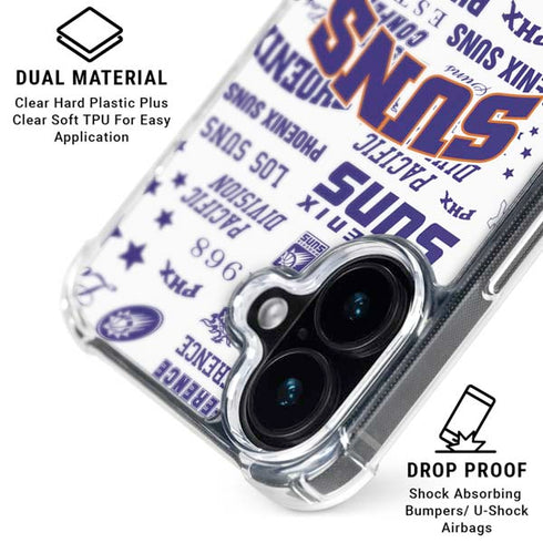 NBA Phoenix Suns Historic Blast iPhone 16 Plus Clear Case