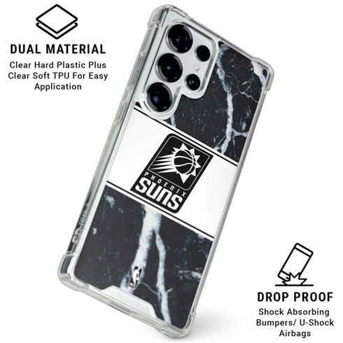 NBA Phoenix Suns Marble Galaxy S25 Ultra Clear Case