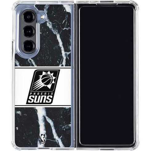NBA Phoenix Suns Marble Galaxy Z Fold5 5G Clear Case