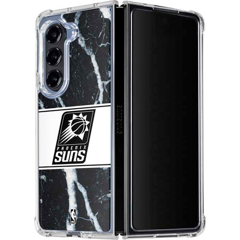 NBA Phoenix Suns Marble Galaxy Z Fold5 5G Clear Case
