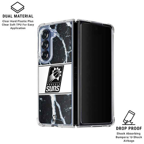 NBA Phoenix Suns Marble Galaxy Z Fold6 Clear Case