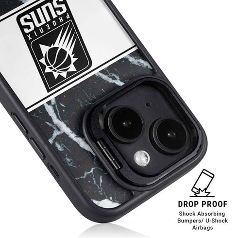 NBA Phoenix Suns Marble iPhone 14 Kickstand Case