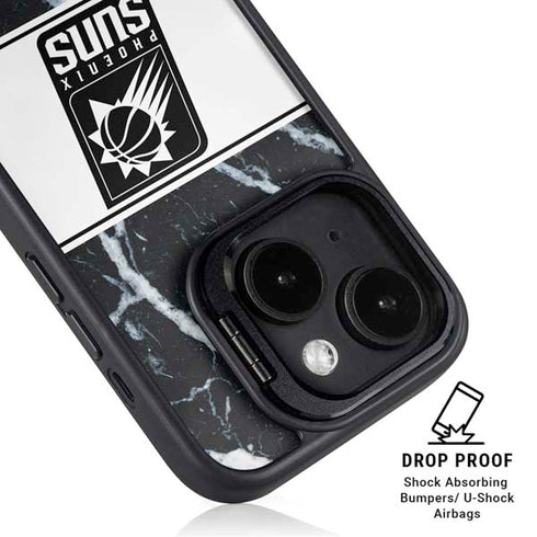 NBA Phoenix Suns Marble iPhone 14 Plus Kickstand Case