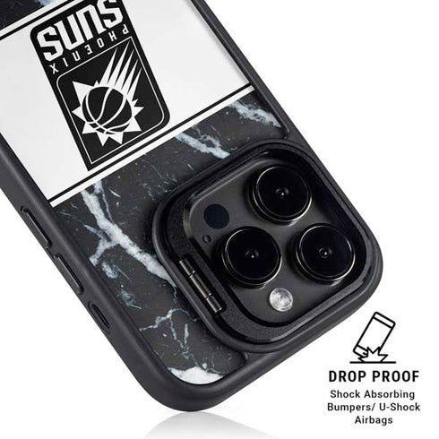 NBA Phoenix Suns Marble iPhone 14 Pro Max Kickstand Case