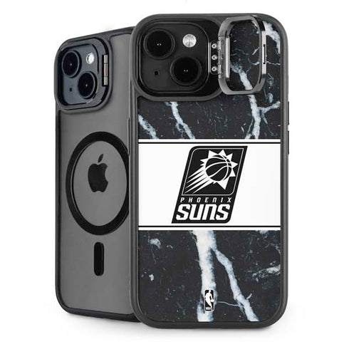 NBA Phoenix Suns Marble iPhone 15 Plus Kickstand Case