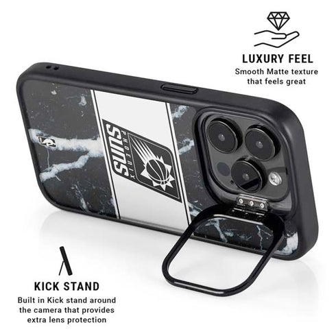NBA Phoenix Suns Marble iPhone 15 Pro Kickstand Case